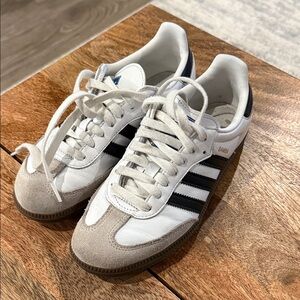 Adidas Samba White and Black Trainers
